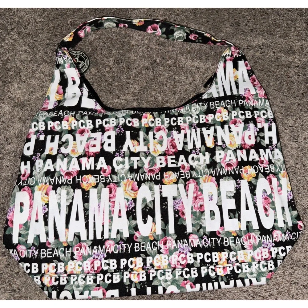 Robin Ruth City‎ Bag Panama City Floral Black Shoulder Handbag Tote Zip New